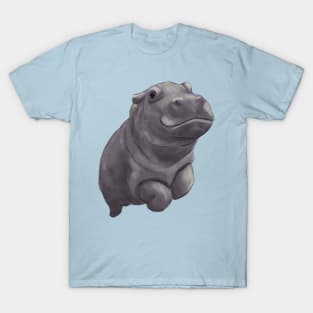 Cute Swimming Baby Pygmy Hippo T-Shirt